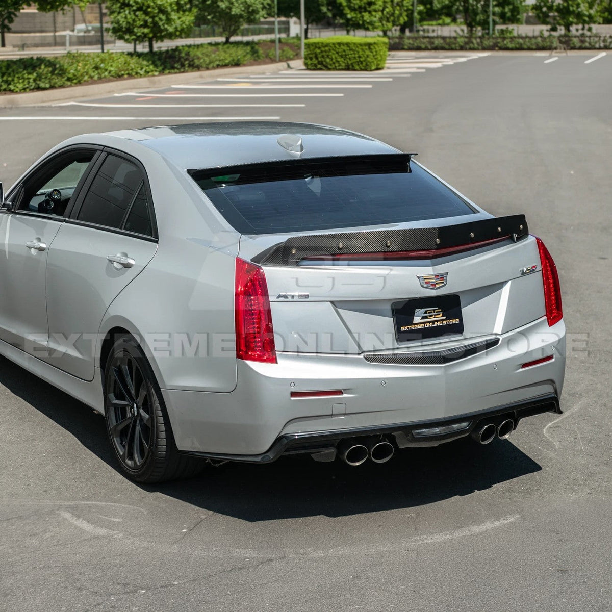 2013-18 Cadillac ATS ATS-V Sedan DRY CARBON FIBER Rear Trunk Applique Insert Trim image 5
