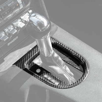 2015-23 Ford Mustang DRY CARBON FIBER Center Gear Shift Panel Trim Cover image 2