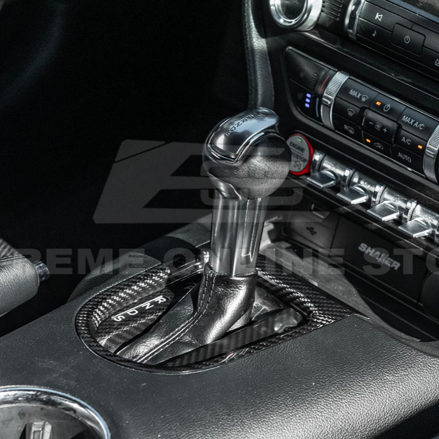 2015-23 Ford Mustang DRY CARBON FIBER Center Gear Shift Panel Trim Cover image 20