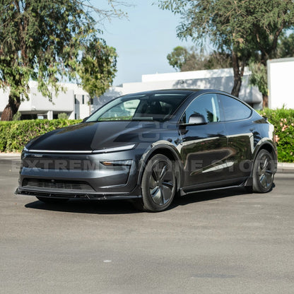 2025-Up Tesla Model Y Track Style 4 Pcs Front Bumper Lip Splitter image 4