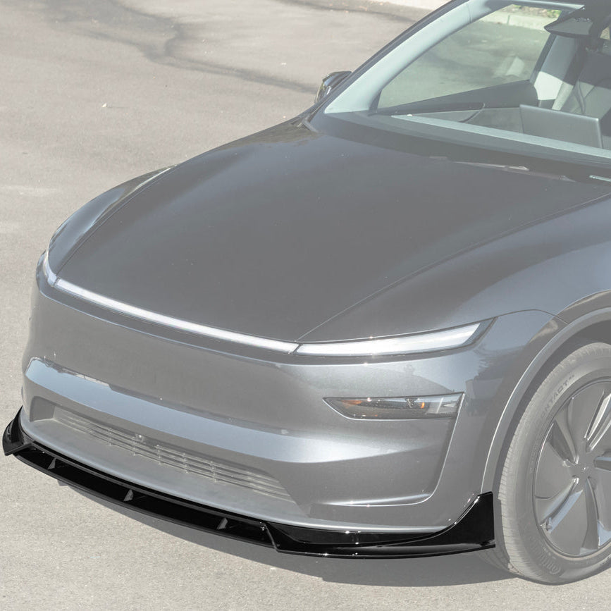 2025-Up Tesla Model Y Track Style 4 Pcs Front Bumper Lip Splitter image 3