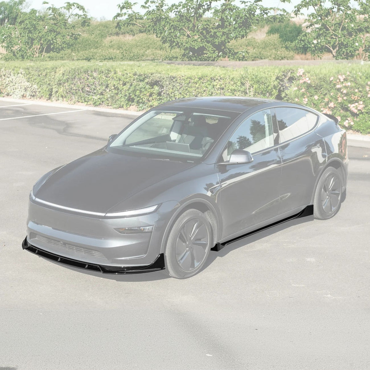 2025-Up Tesla Model Y Track Style Front Lip Side Skirts Kit image 1