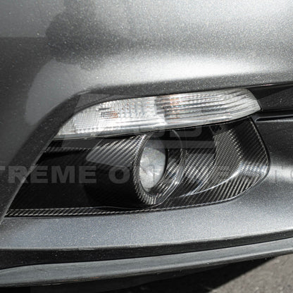 2015-17 Ford Mustang DRY CABON FIBER Front Bumper Fog Light Bezel Cover Pair image 8