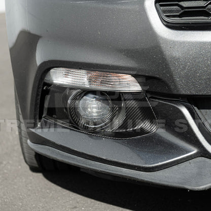 2015-17 Ford Mustang DRY CABON FIBER Front Bumper Fog Light Bezel Cover Pair image 9