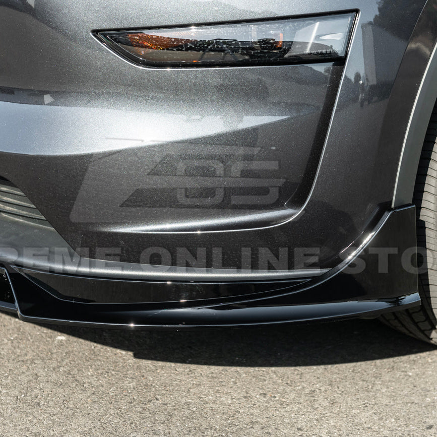 2025-Up Tesla Model Y Track Style 4 Pcs Front Bumper Lip Splitter image 11