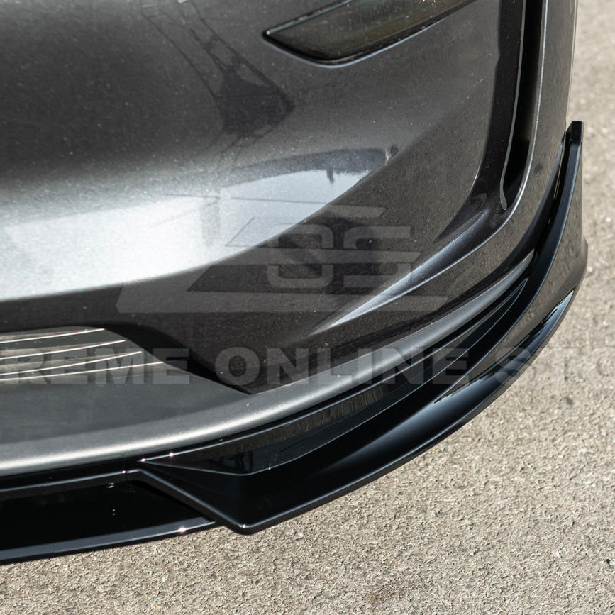 2025-Up Tesla Model Y Track Style Front Lip Side Skirts Kit image 11