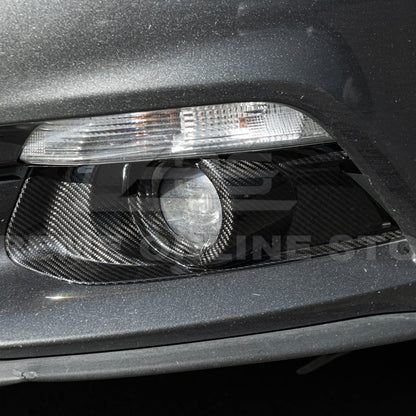 2015-17 Ford Mustang DRY CABON FIBER Front Bumper Fog Light Bezel Cover Pair image 11