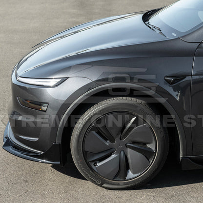 2025-Up Tesla Model Y Track Style 4 Pcs Front Bumper Lip Splitter image 9