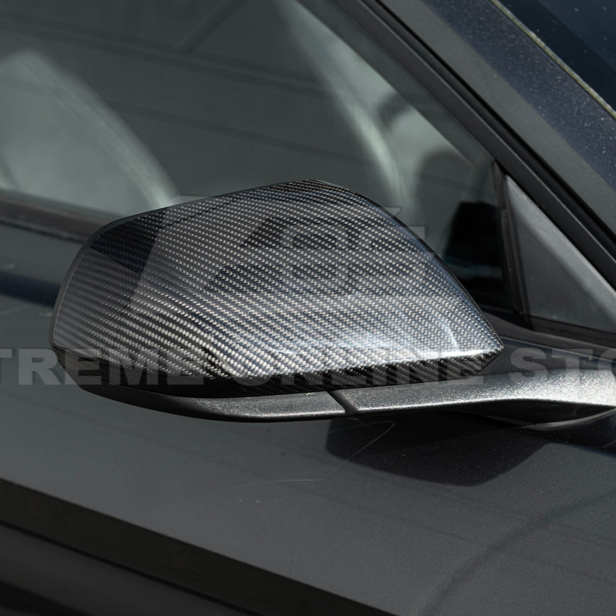 2015-23 Ford Mustang DRY CARBON FIBER Overlay Mirror Cap Cover Pair image 6