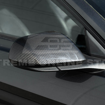 2015-23 Ford Mustang DRY CARBON FIBER Overlay Mirror Cap Cover Pair image 6