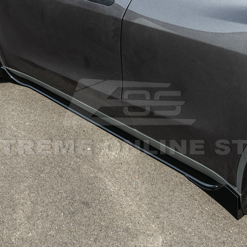 2025-Up Tesla Model Y Track Style Front Lip Side Skirts Kit image 16