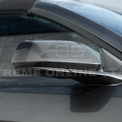 2015-23 Ford Mustang DRY CARBON FIBER Overlay Mirror Cap Cover Pair image 7