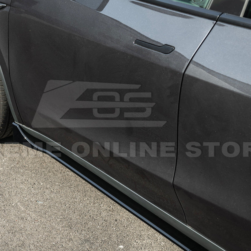 2025-Up Tesla Model YTrack Style Side Skirts Rocker Panel Pair image 9