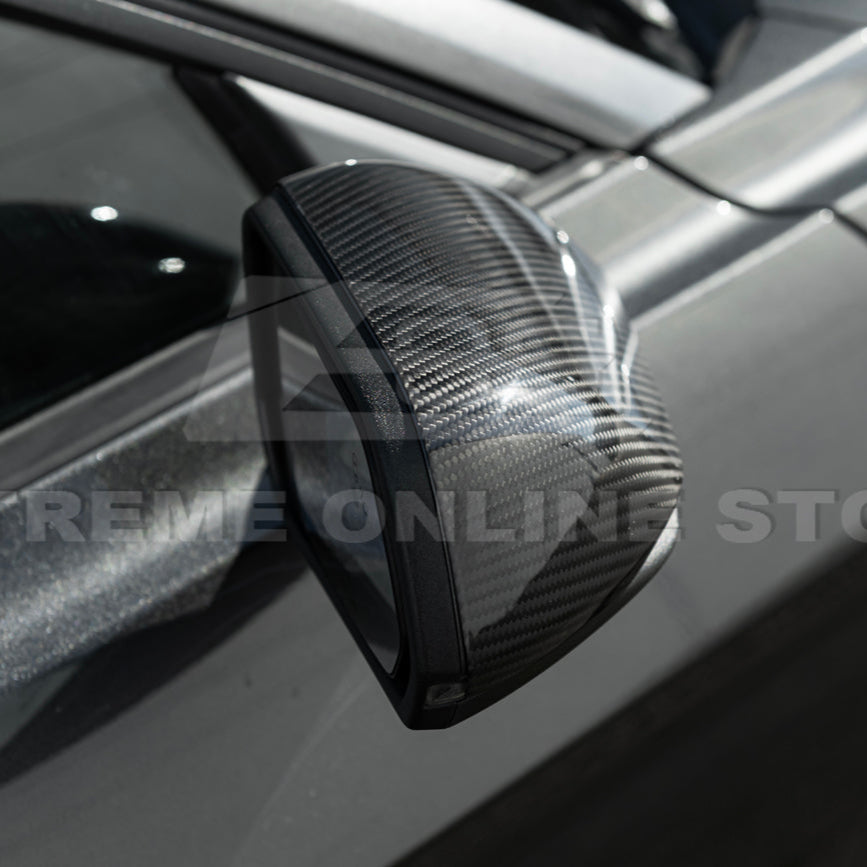 2015-23 Ford Mustang DRY CARBON FIBER Overlay Mirror Cap Cover Pair image 9