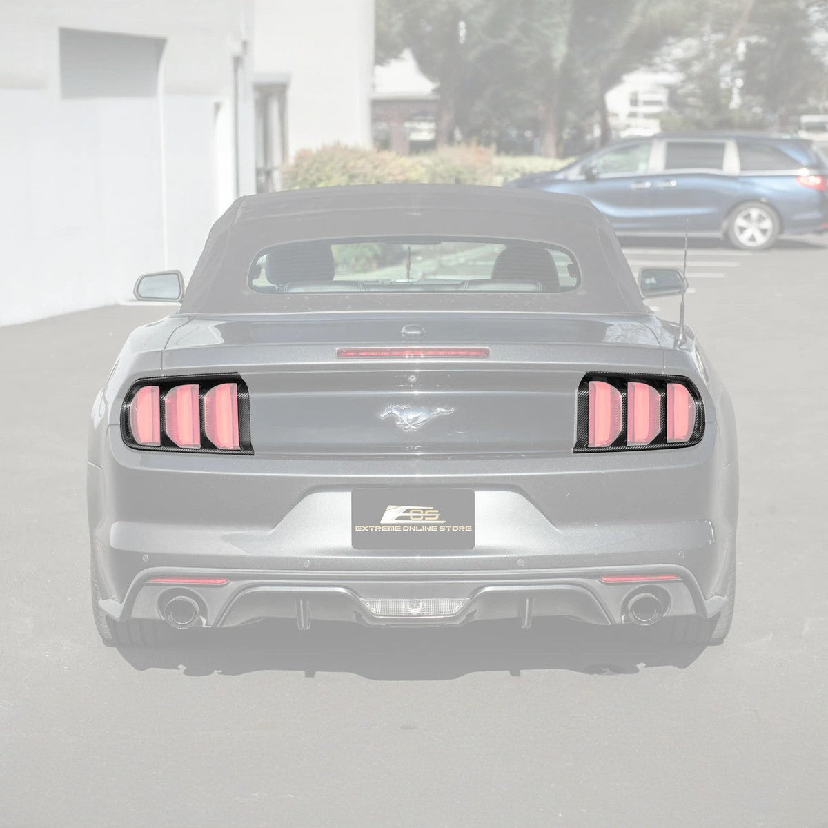 2015-17 Ford Mustang DRY CARBON FIBER Rear Tail Light Trim Bezel Cover Pair image 2