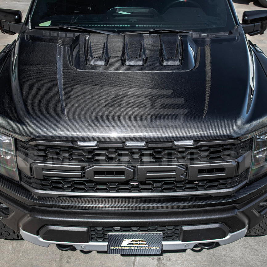 2021-Up F-150 Raptor Carbon Fiber Hood Cover image 7