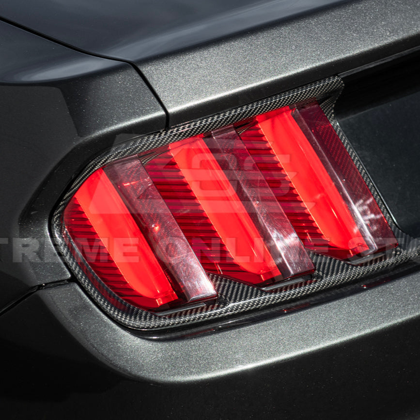 2015-17 Ford Mustang DRY CARBON FIBER Rear Tail Light Trim Bezel Cover Pair image 10
