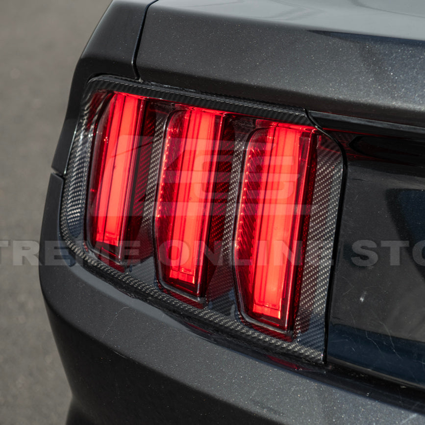 2015-17 Ford Mustang DRY CARBON FIBER Rear Tail Light Trim Bezel Cover Pair image 9