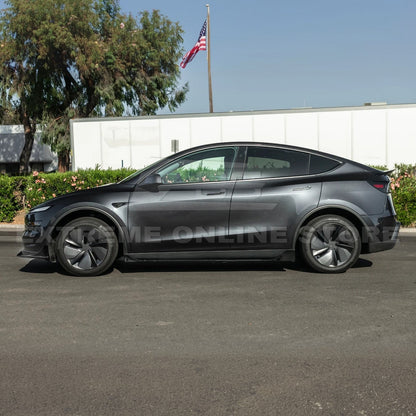 2025-Up Tesla Model Y Track Style Front Lip Side Skirts Kit image 5