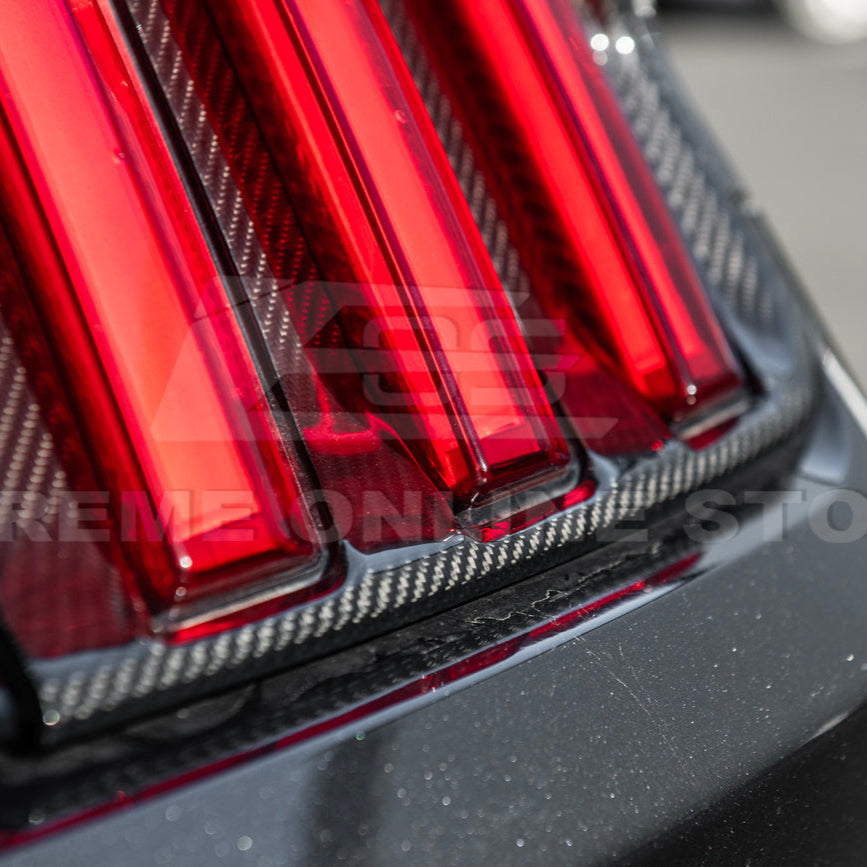 2015-17 Ford Mustang DRY CARBON FIBER Rear Tail Light Trim Bezel Cover Pair image 14