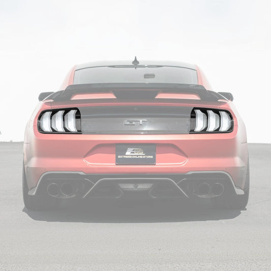 2018-23 Ford Mustang DRY CARBON FIBER Rear Tail Light Trim Bezel Cover Pair image 1