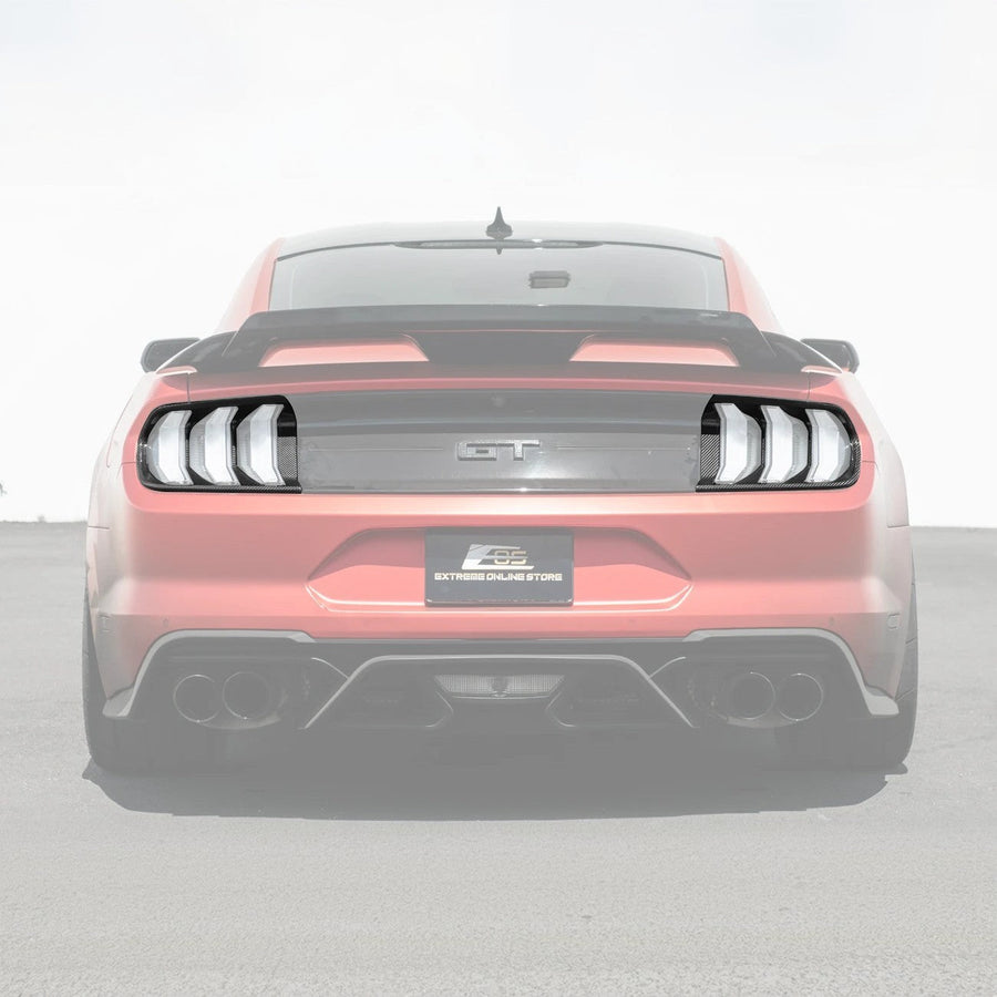 2018-23 Ford Mustang DRY CARBON FIBER Rear Tail Light Trim Bezel Cover Pair image 1
