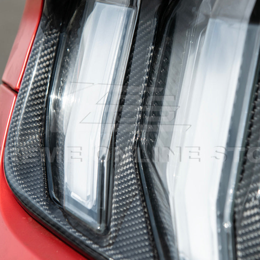 2018-23 Ford Mustang DRY CARBON FIBER Rear Tail Light Trim Bezel Cover Pair image 11
