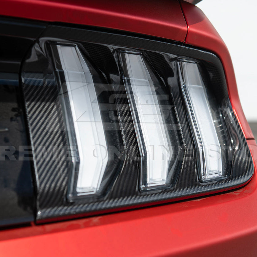2018-23 Ford Mustang DRY CARBON FIBER Rear Tail Light Trim Bezel Cover Pair image 14