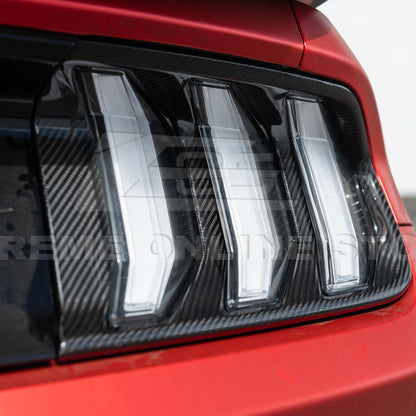2018-23 Ford Mustang DRY CARBON FIBER Rear Tail Light Trim Bezel Cover Pair image 14