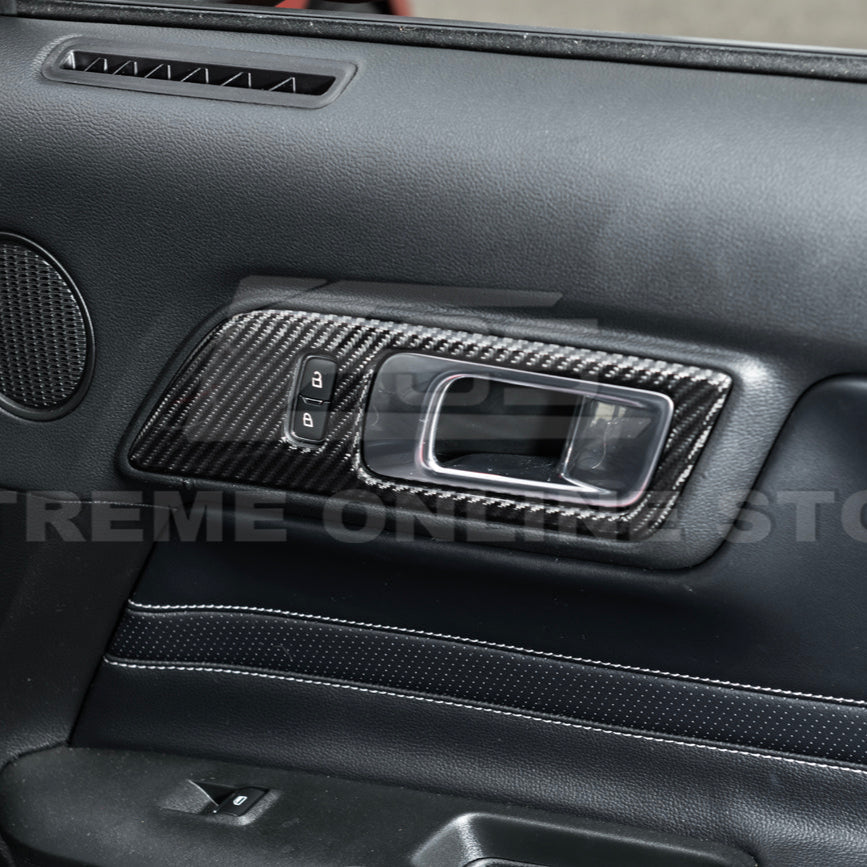 2015-Up Ford Mustang DRY CARBON FIBER Door Handle Panel Cover image 8