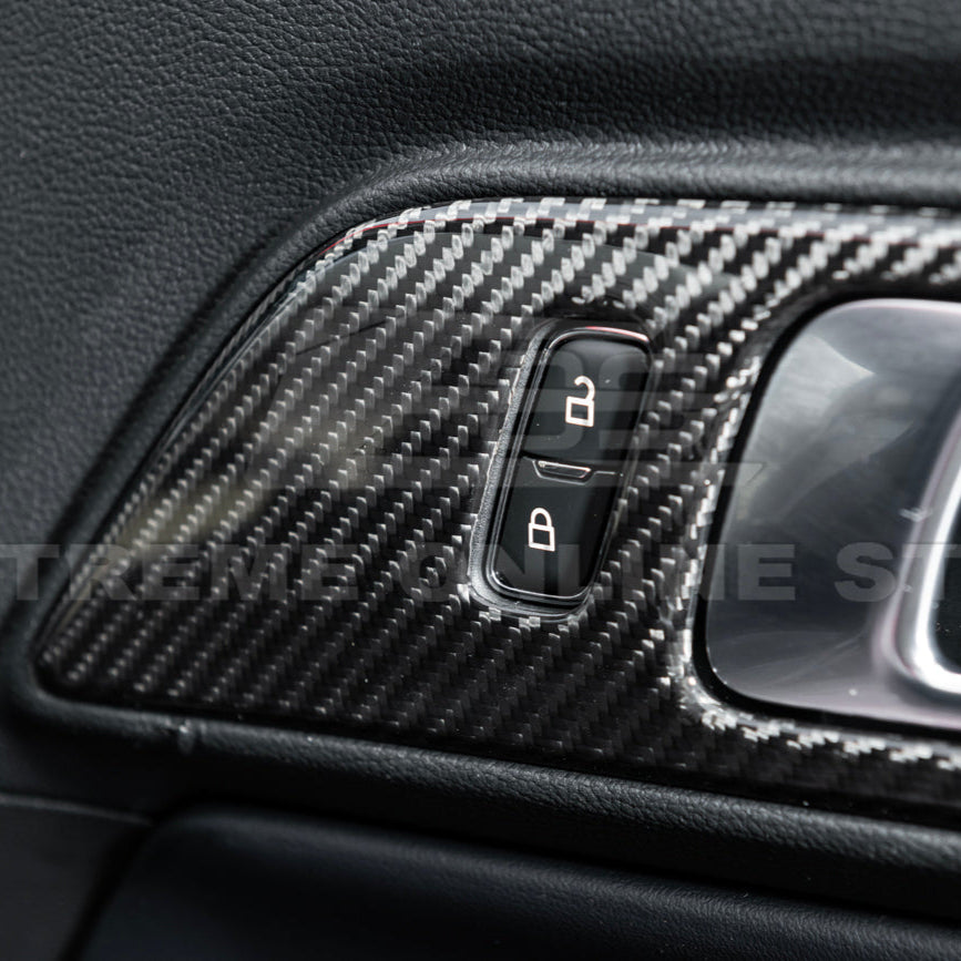2015-Up Ford Mustang DRY CARBON FIBER Door Handle Panel Cover image 10