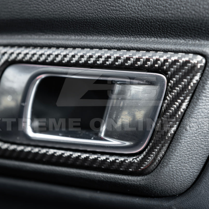 2015-Up Ford Mustang DRY CARBON FIBER Door Handle Panel Cover image 11