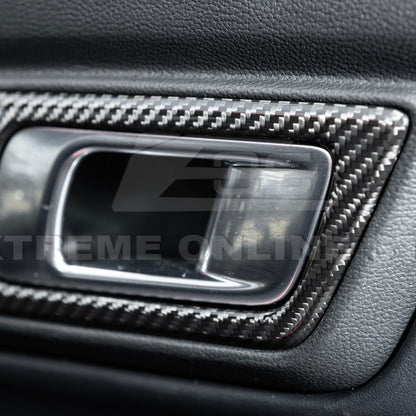 2015-Up Ford Mustang DRY CARBON FIBER Door Handle Panel Cover image 11