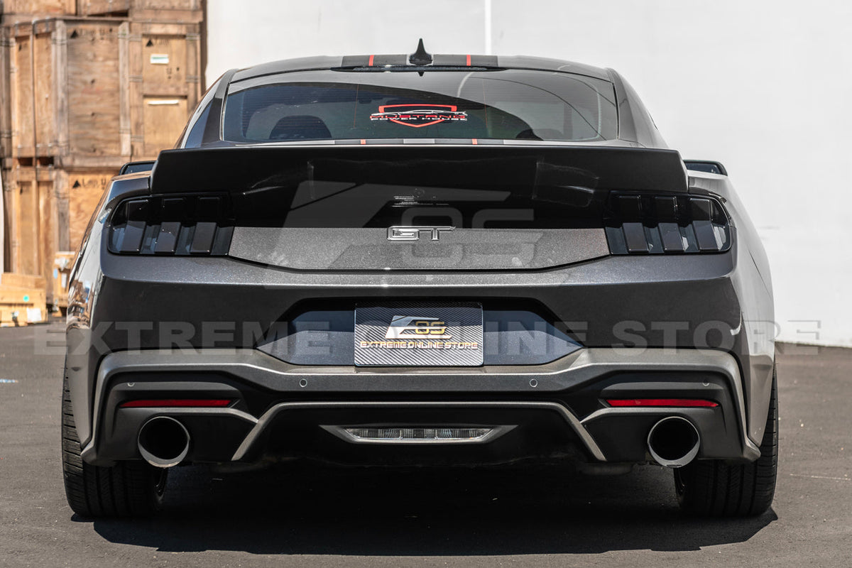 2024-Up Mustang Smoke Tinted Rear Tail Light Trim Bezel Cover image 4