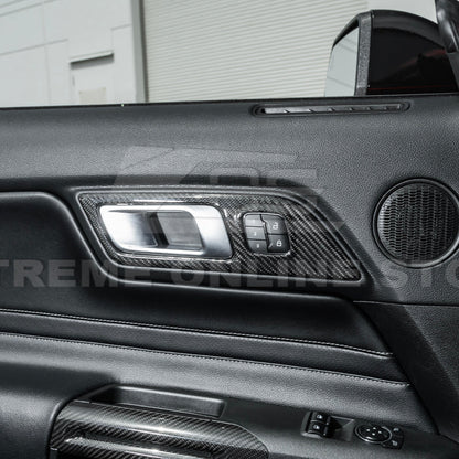 2015-Up Ford Mustang DRY CARBON FIBER Door Handle Panel Cover image 6