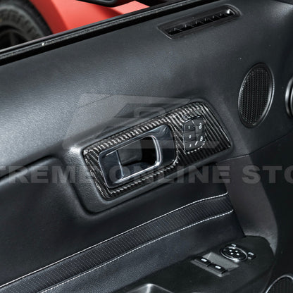 2015-Up Ford Mustang DRY CARBON FIBER Door Handle Panel Cover image 3