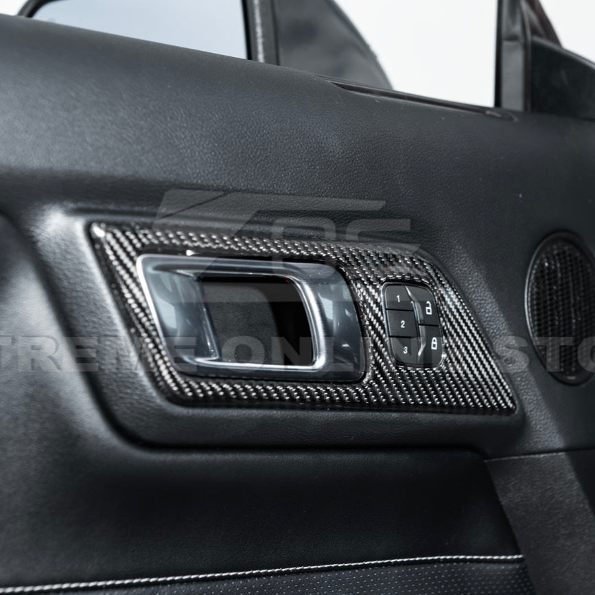 2015-Up Ford Mustang DRY CARBON FIBER Door Handle Panel Cover image 4