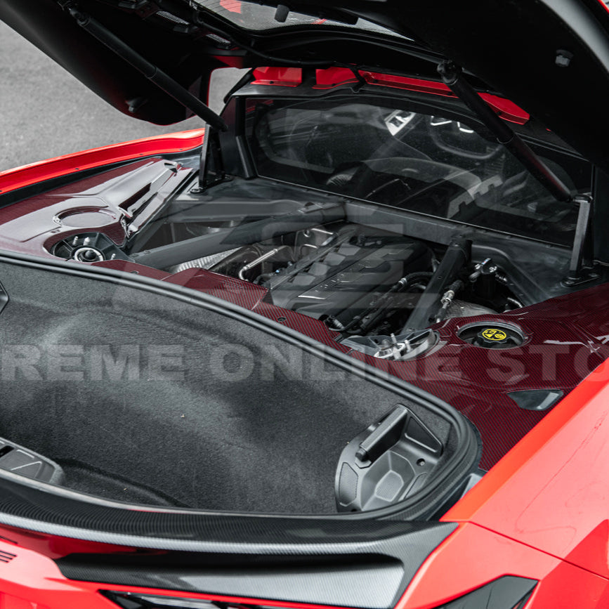 Corvette C8 DRY CARBON FIBER Coupe Engine Bay Panel Cover (3-Pieces Version) image 23