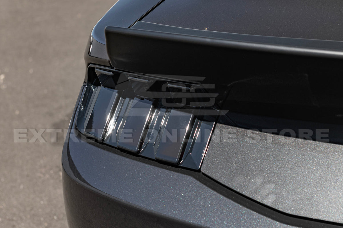 2024-Up Mustang Smoke Tinted Rear Tail Light Trim Bezel Cover image 6