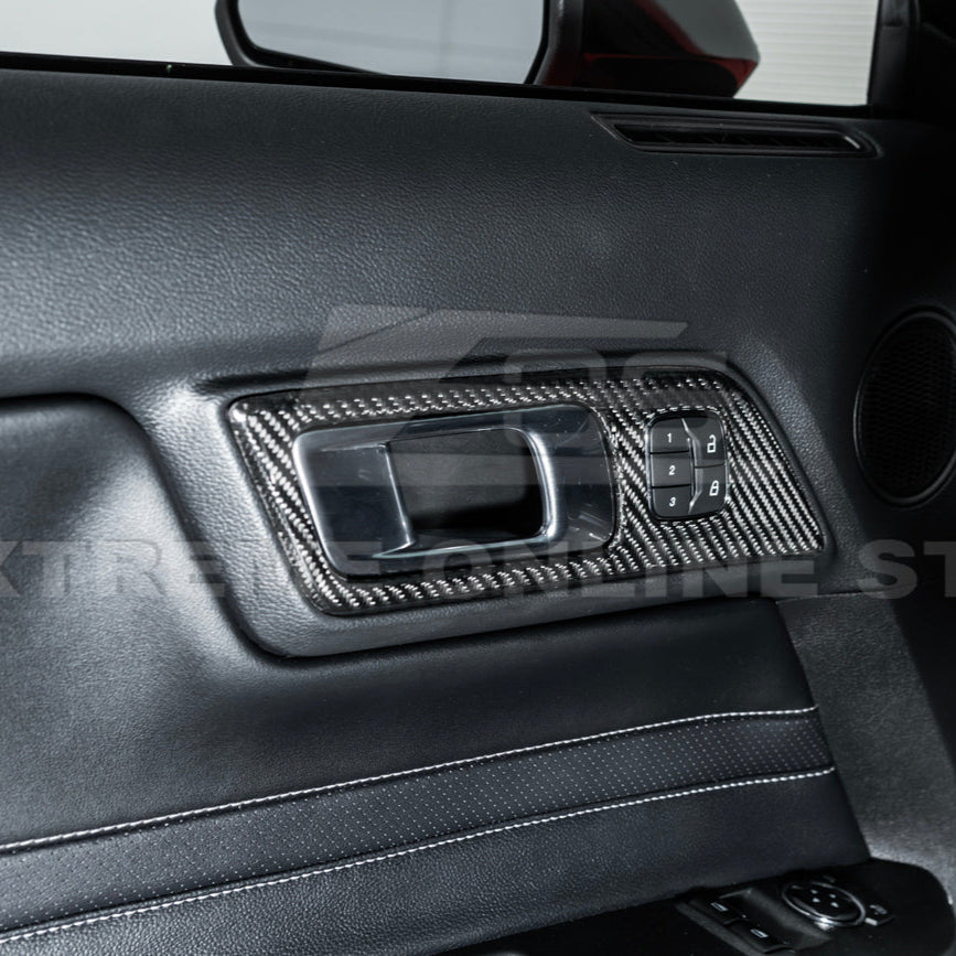 2015-Up Ford Mustang DRY CARBON FIBER Door Handle Panel Cover image 5