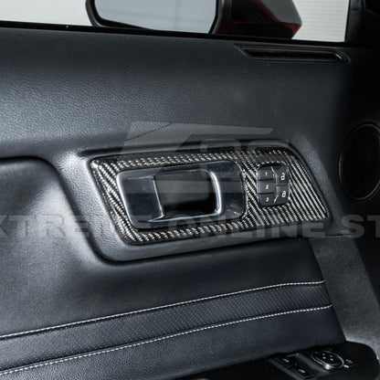 2015-Up Ford Mustang DRY CARBON FIBER Door Handle Panel Cover image 5