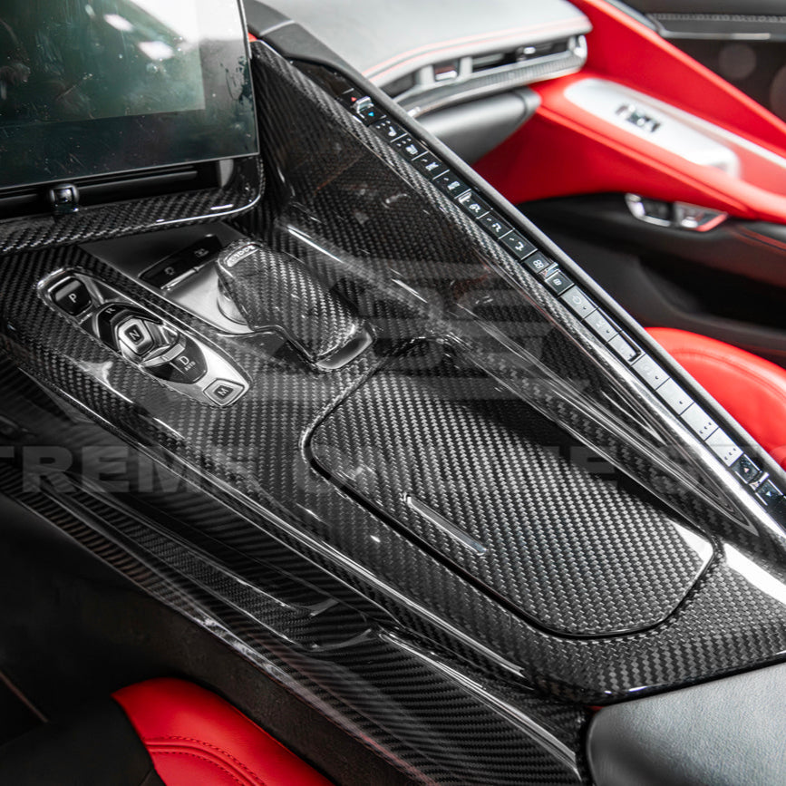 Corvette C8 DRY CARBON FIBER Center Console w/ Switch Trim Cover image 4