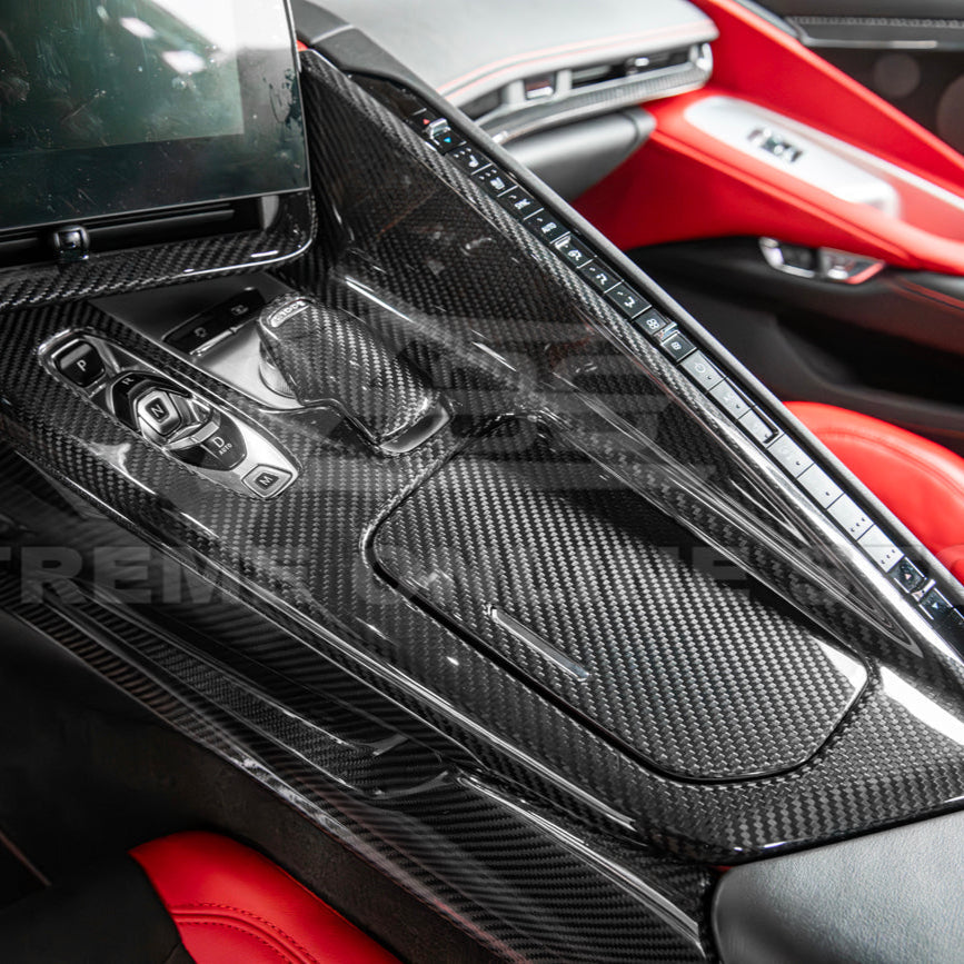 Corvette C8 DRY CARBON FIBER Center Console w/ Switch Trim Cover image 35