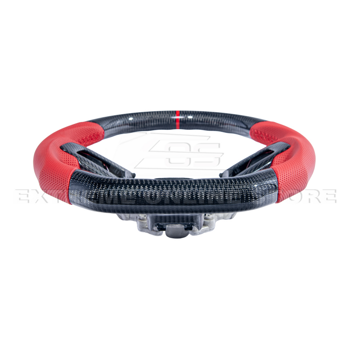 2015-23 Mustang Red Leather Red Stitching Carbon Fiber Steering Wheel image 20