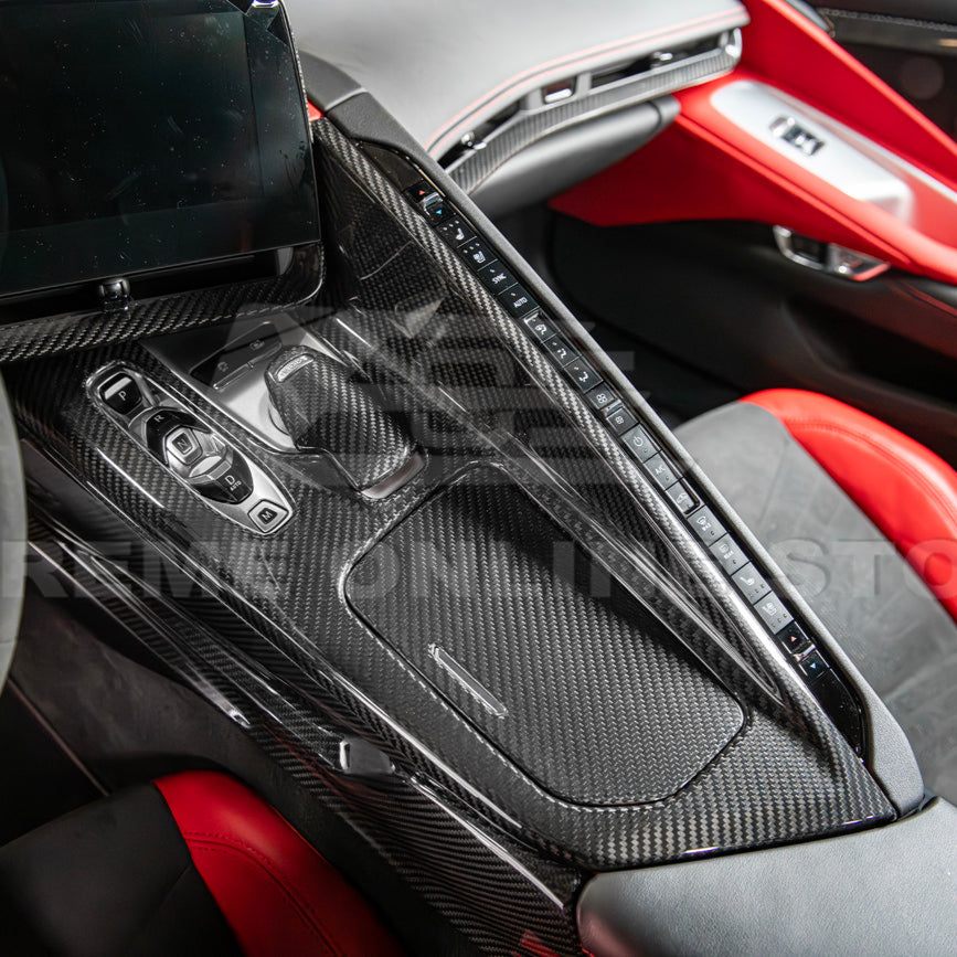 Corvette C8 DRY CARBON FIBER Center Console w/ Switch Trim Cover image 34
