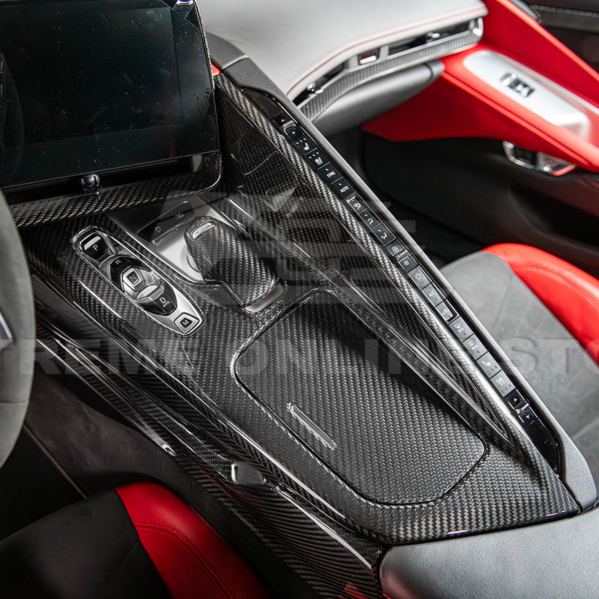 Corvette C8 DRY CARBON FIBER Center Console w/ Switch Trim Cover image 58