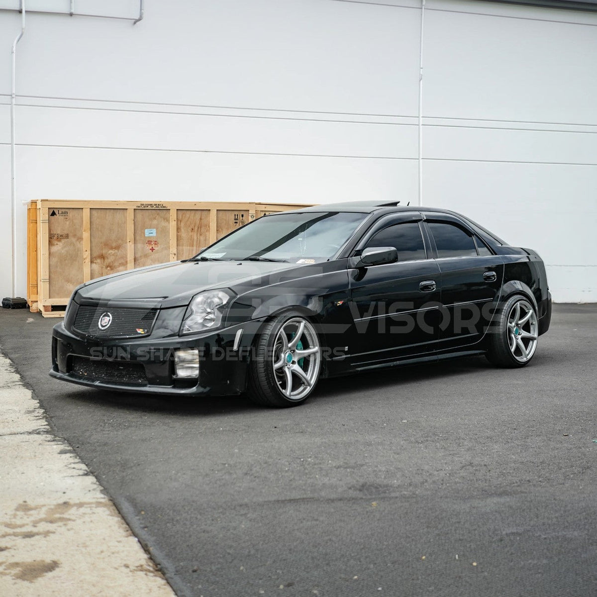 2003-08 Cadillac CTS Smoke Tinted Side Vent Window Rain Deflectors image 3