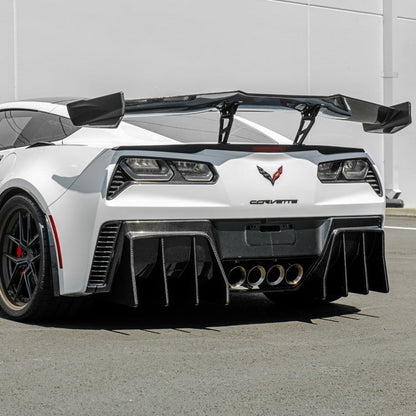 Corvette C7 Track Package Rear Bumper Finned Diffuser image 3