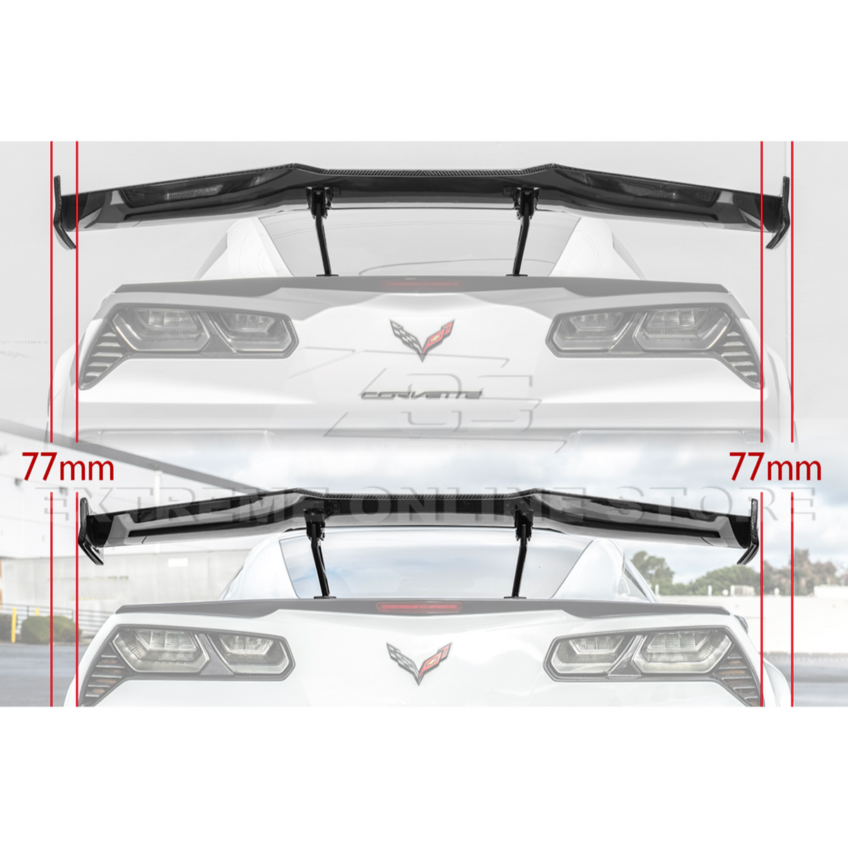 Corvette C7 ZR1 ZTK Conversion Extended Rear Spoiler High Wing image 32