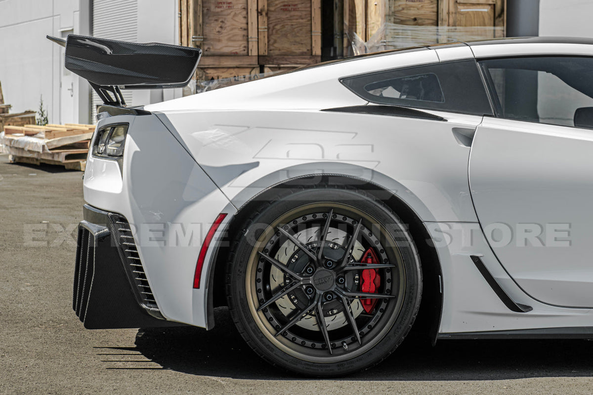 Corvette C7 Track Package Rear Bumper Finned Diffuser image 4